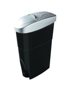 POUBELLE HYGIENE FEMININE NOIR/CHROME