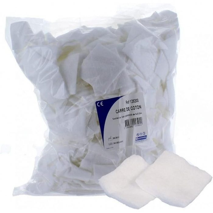 COTON CARRE 5X5 180GR - PAQUET DE 500