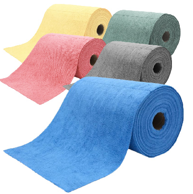 ROULEAU DE 75 LAVETTES MICROFIBRE VERTE