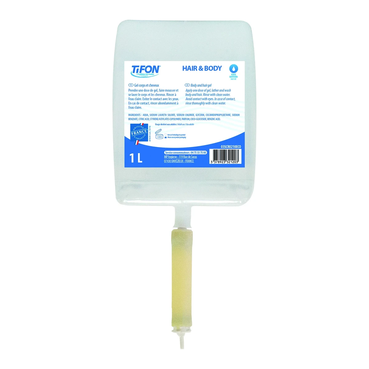 LOTION LIQUIDE CORPS ET CHEVEUX 1L