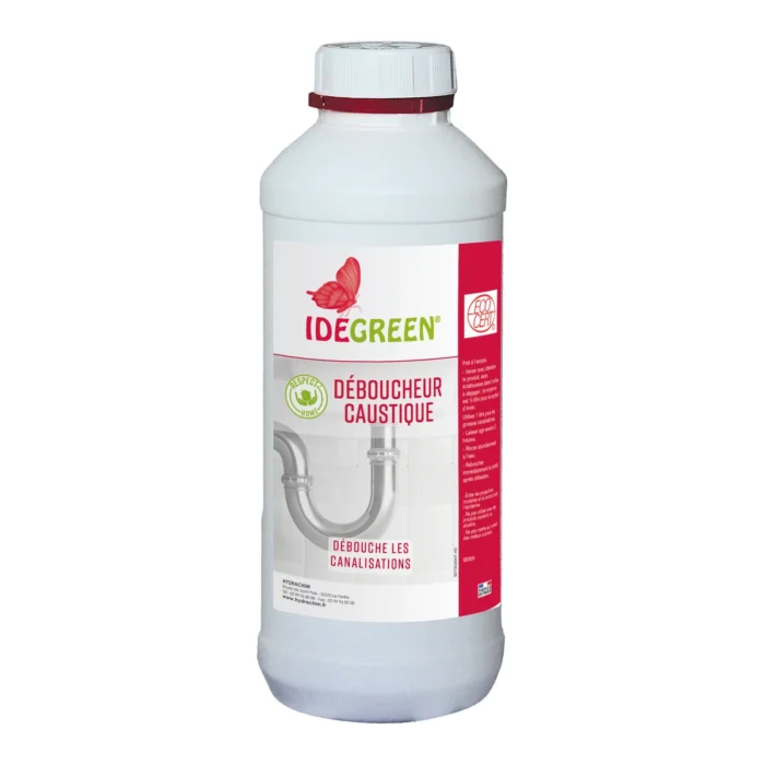 IDEGREEN - 0224 - DEBOUCHEUR LIQUIDE CAUSTIQUE - ECODETERGENT ECOCERT - 1L (6X1L) - GP