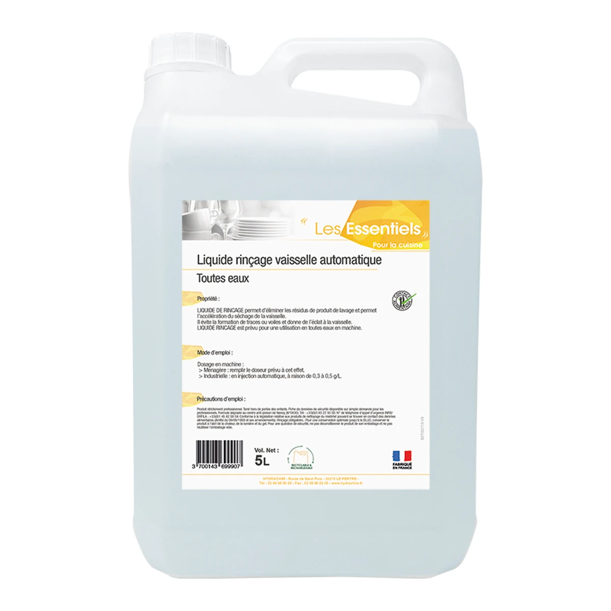 LES ESSENTIELS - LIQUIDE RINÇAGE TOUTES EAUX - 5L (4X5L)