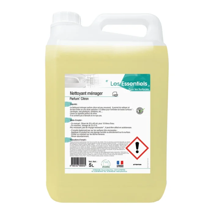 LES ESSENTIELS - NETTOYANT MÉNAGER CITRON - 5L (4X5L)