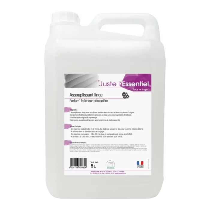 LES ESSENTIELS - ASSOUPLISSANT LINGE - PARFUM FRAICHEUR PRINTANIÈRE - 5L (4X5L)