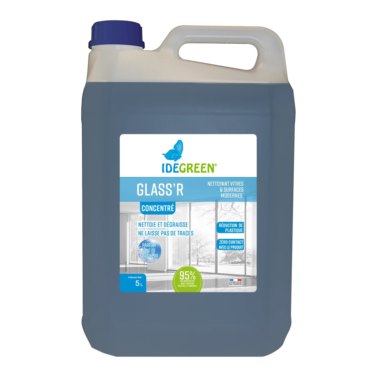 IDEGREEN - 0651 - GLASS'R ECOLABEL - NETTOYANT VITRES CONCENTRÉ - 5L (CARTON DE 2X5L)