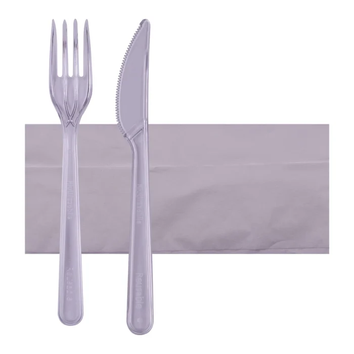 250 SACHET COUVERT CRISTAL LUXE REUTILISABLE C+F+S