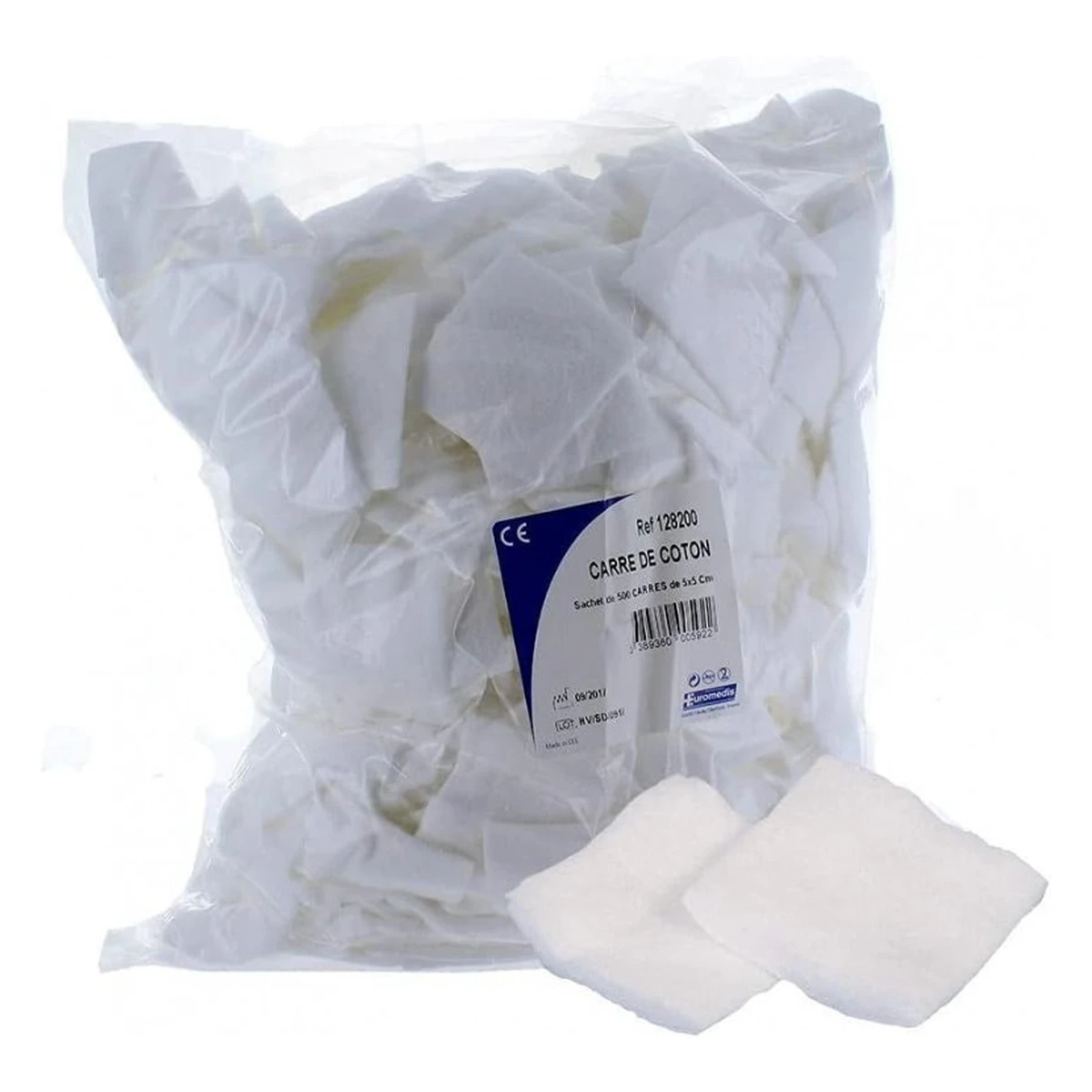 COTON CARRE 5X5 180GR - PAQUET DE 500